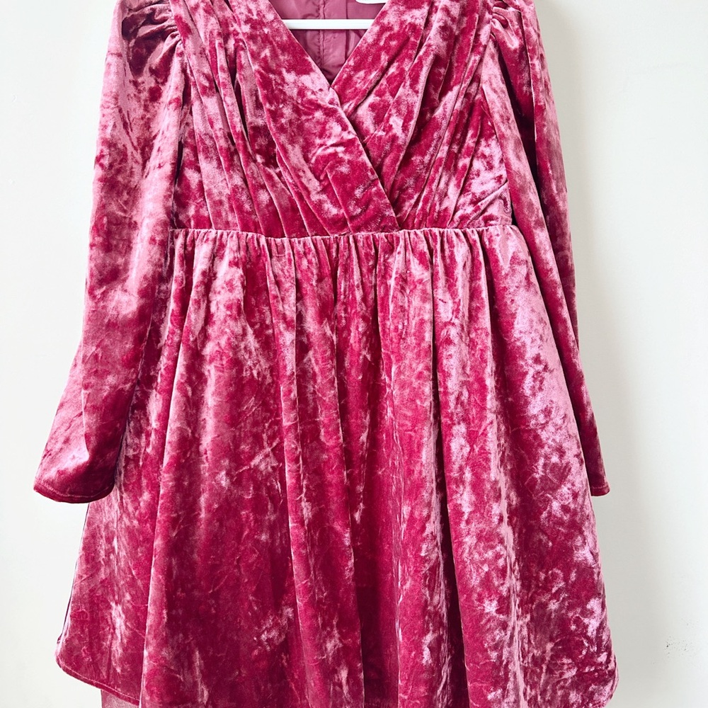 Wonder Nation Pink Velvet Kids Formal Dress